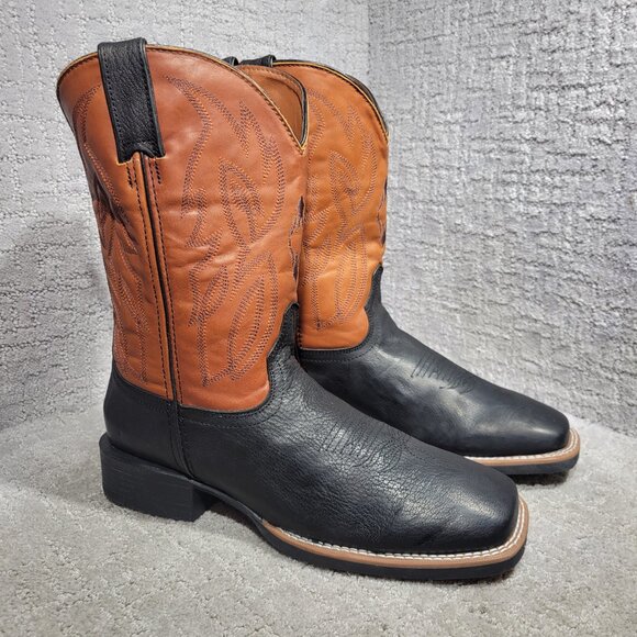Justin BF5155 Men's Size Left 10.5D Right 10D Black Brown Leather Western Boots - Picture 6 of 11